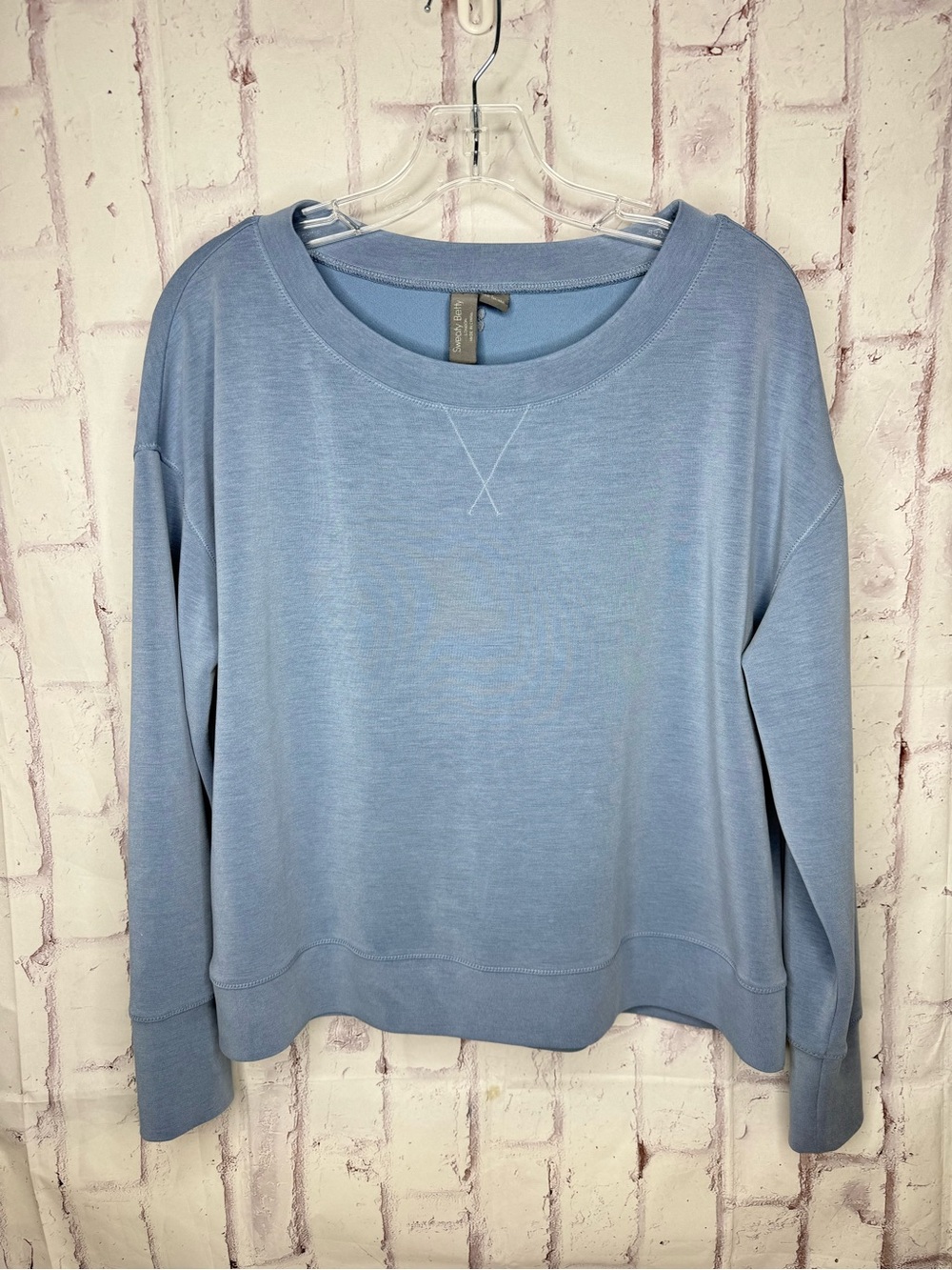 Sweaty Betty Sand Wash Cloudweight Sweatshirt Size 6 Cove Blue Athleisure Gym